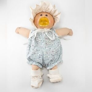 ​Vtg 1984 Cabbage Patch Kids Preemie Doll Coleco Pacifier Blue Sheep Outfit
